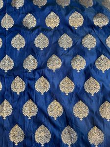 Royal Blue Saree with Gold Brocade