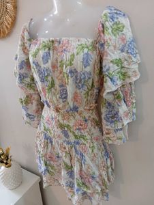 Boho Floral Tiered Mini Dress