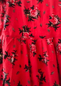 Red Floral Print gown