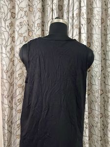 Black Lace Yoke Sleeveless Top