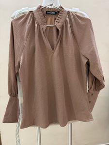 Elegant V-Neck Bell Sleeve Blouse