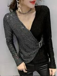 Sparkly Sequin Wrap Top