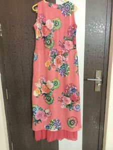 Western Floral Gown(Long) Pinkish Colour