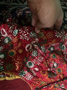 Embroidered Red Ethnic Blouse