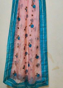 Beautiful Pink Floral Dupatta