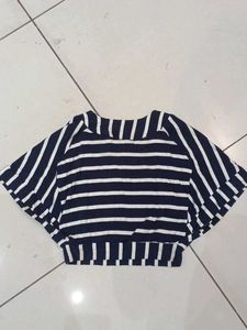 Striped Batwing Sleeve Top