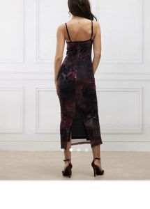 PRINTED MAXI MESH DRESS