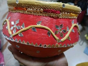 Handmade Mirror Detail Decorative Pot
