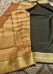 Elegant  steel Black Saree