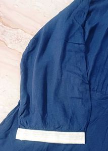 Blue Tunic Top with White Trim