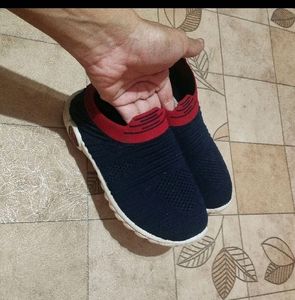Navy & Red Slip-On Shoes