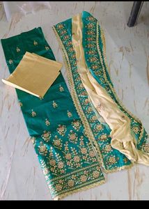 Embroidered unstitched dress material