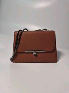 Brown Crossbody Bag with Chain Strap