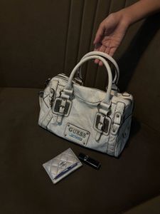 Guess White Satchel Handbag