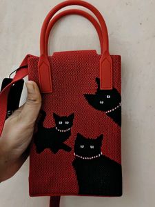 Cute Red Cat Crossbody Bag