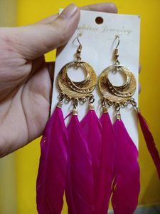Bohemian Feather Dangle Earrings