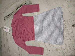 Girls Pink &amp; White Plaid Dress