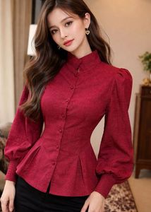 Maroon Peplum Top
