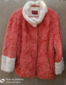 Pink &amp; White fox fur coat branded and OG