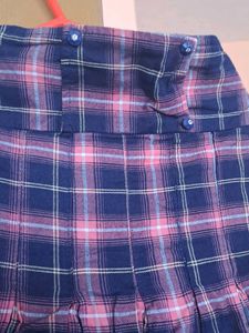 Plaid Pleated Midi Skirt