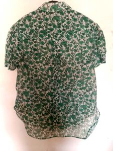 Green Floral Print top for women