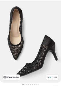 Elegant Black Lace Stiletto Heels