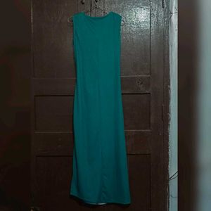 Green Floral Cut-Out Maxi Dress