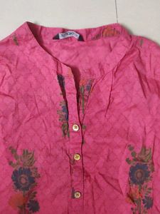 Pink Floral Print Tunic Dress