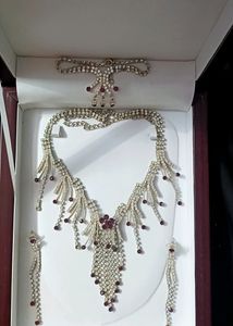 Necklace Set American Diamond Earrings, Bracelet