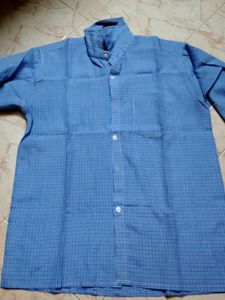 L size Men's Blue Checkered Kurta