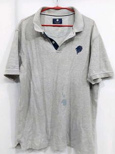 Men's Grey Polo Shirt with Lion Emblem