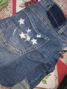 Distressed Denim Shorts