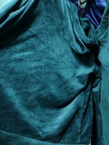 Velvet night suit- Deep Green