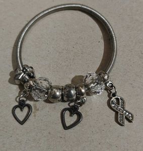 Charm Bracelet with Ribbon &amp; Heart Charms