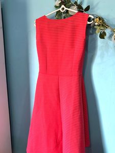 Coral Fit &amp; Flare Dress