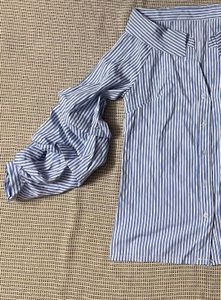 SHEIN Unity Off Shoulder StripedButtoned Shirt