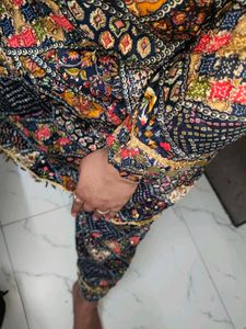 Beautiful Blue Patchwork Kurta Set
