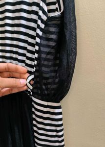Striped Maxi Dress with Shrug