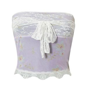 NEWME | Lace Floral Tube Top
