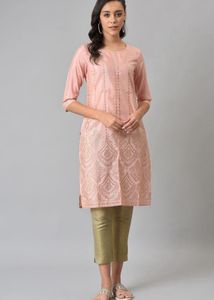 Elegant Peach Kurta Set