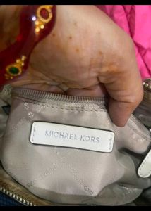 Michael Kors White Leather Handbag