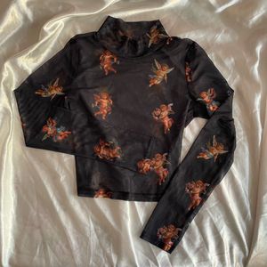 Sheer Cherub Print Top