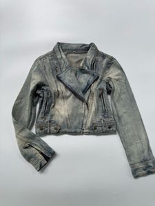 Washed Denim Moto Jacket