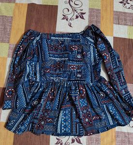 Patterned Peplum Top