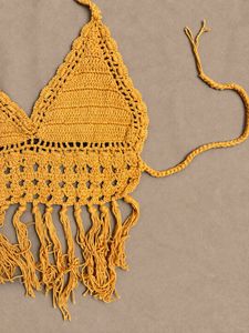 Crochet Crop Top with Fringe