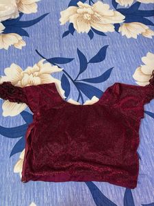 maroon sparkling lehanga with blouse and duppta