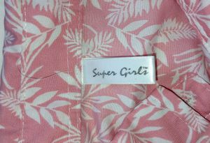 Pink Floral Print Button-Up crop top