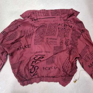 Unique Print Top With Cross Detailing