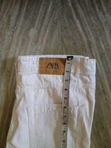 Zara White Wide Leg Trousers