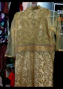 Elegant Gold &amp; Red Ombre party wear kurta